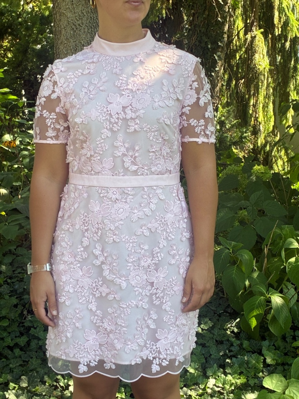 Ted Baker Adriya Dress - Pink Floral Appliqué Cocktail Dress [Size 3]